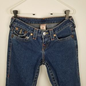 True Religion Becky Jeans Low Rise Size 26 X 31 Y2k USA Dark Wash
